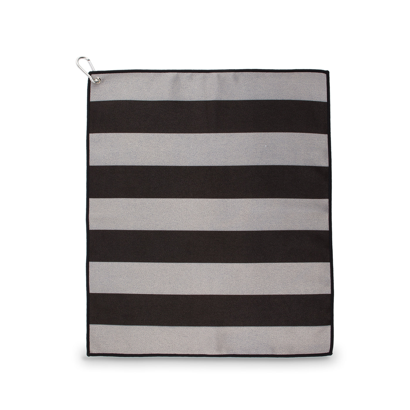 black and grey stripe towel