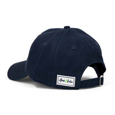Back view of navy baseball hat