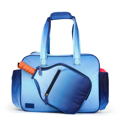 navy ombre pattern pickleball tote