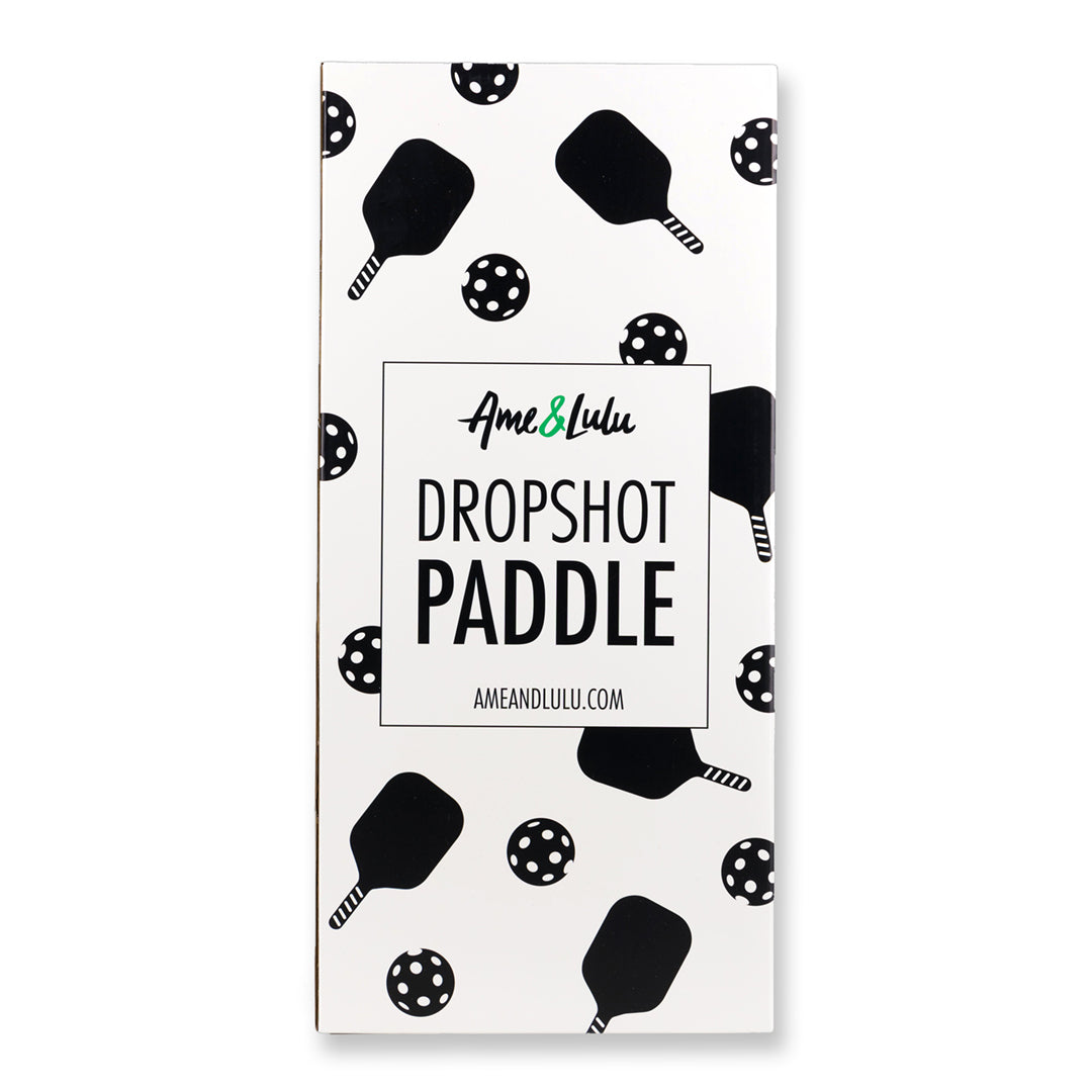 white box with paddle and pickleball pattern on it