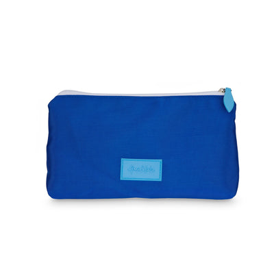 Back view of blue everyday pouch