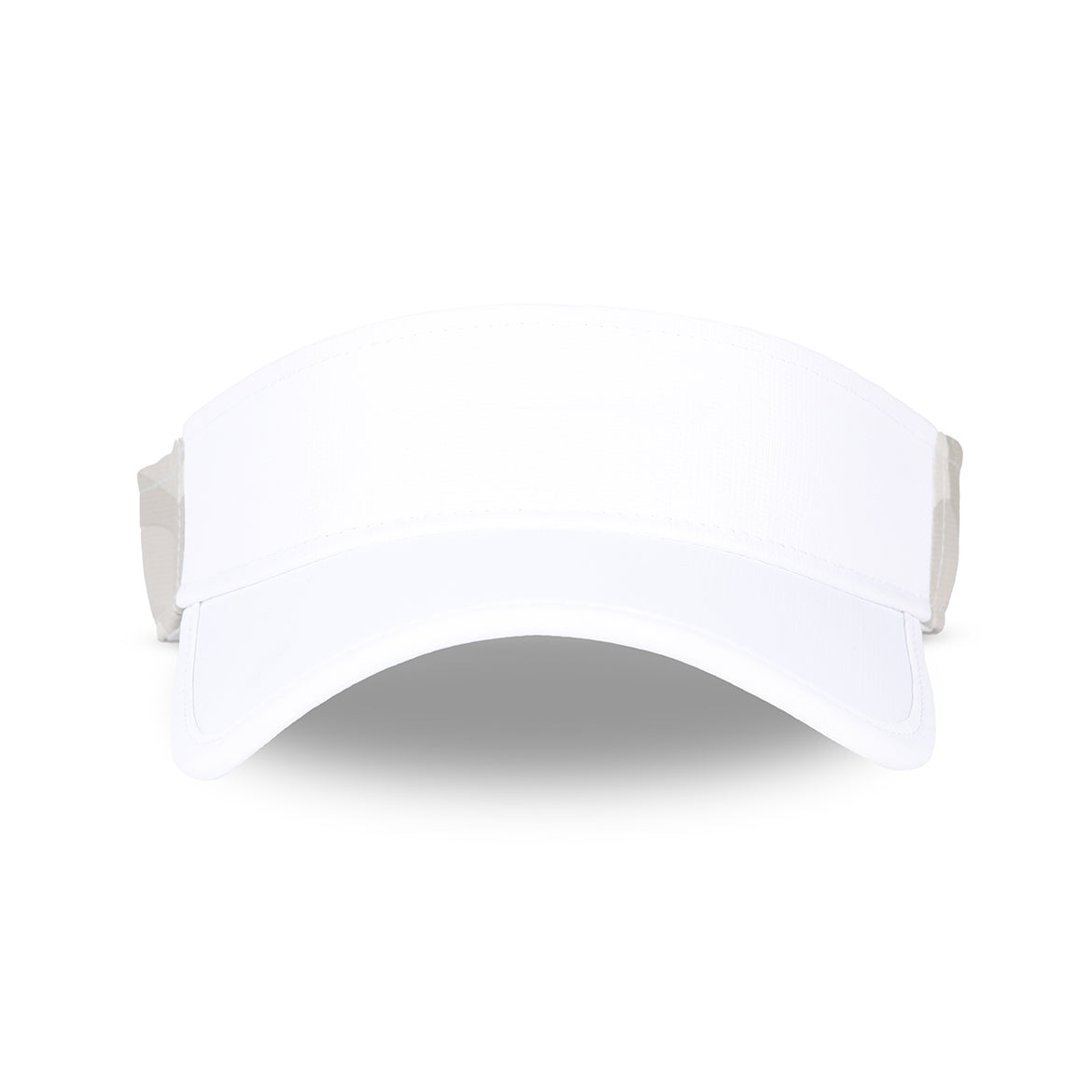 front view of grey camo womens visor