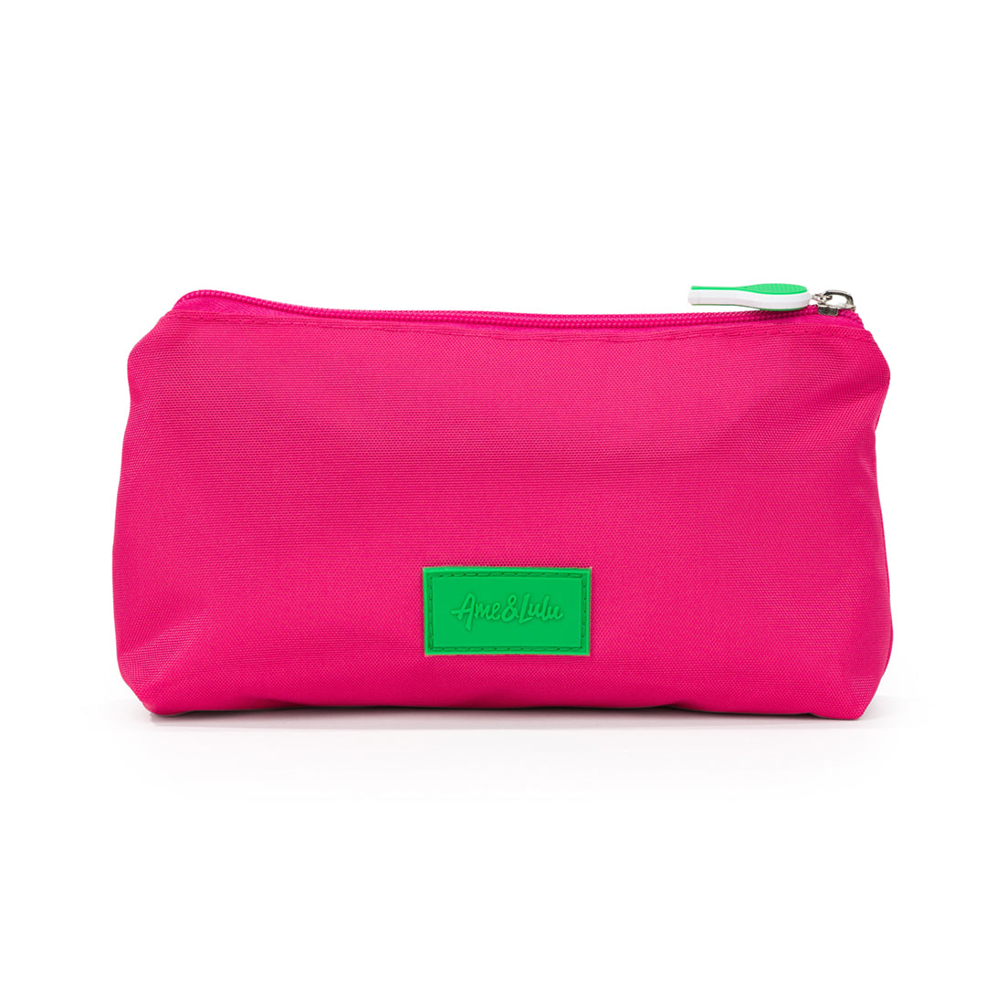 Back view of hot pink everyday pouch