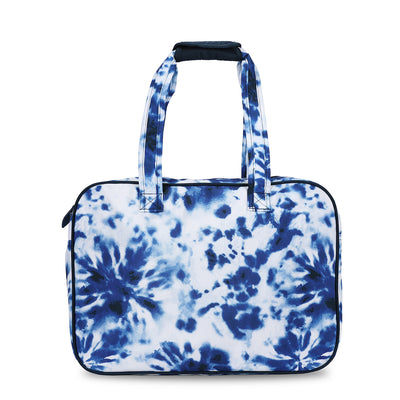 back view of navy tie dye pattern pickleball tote