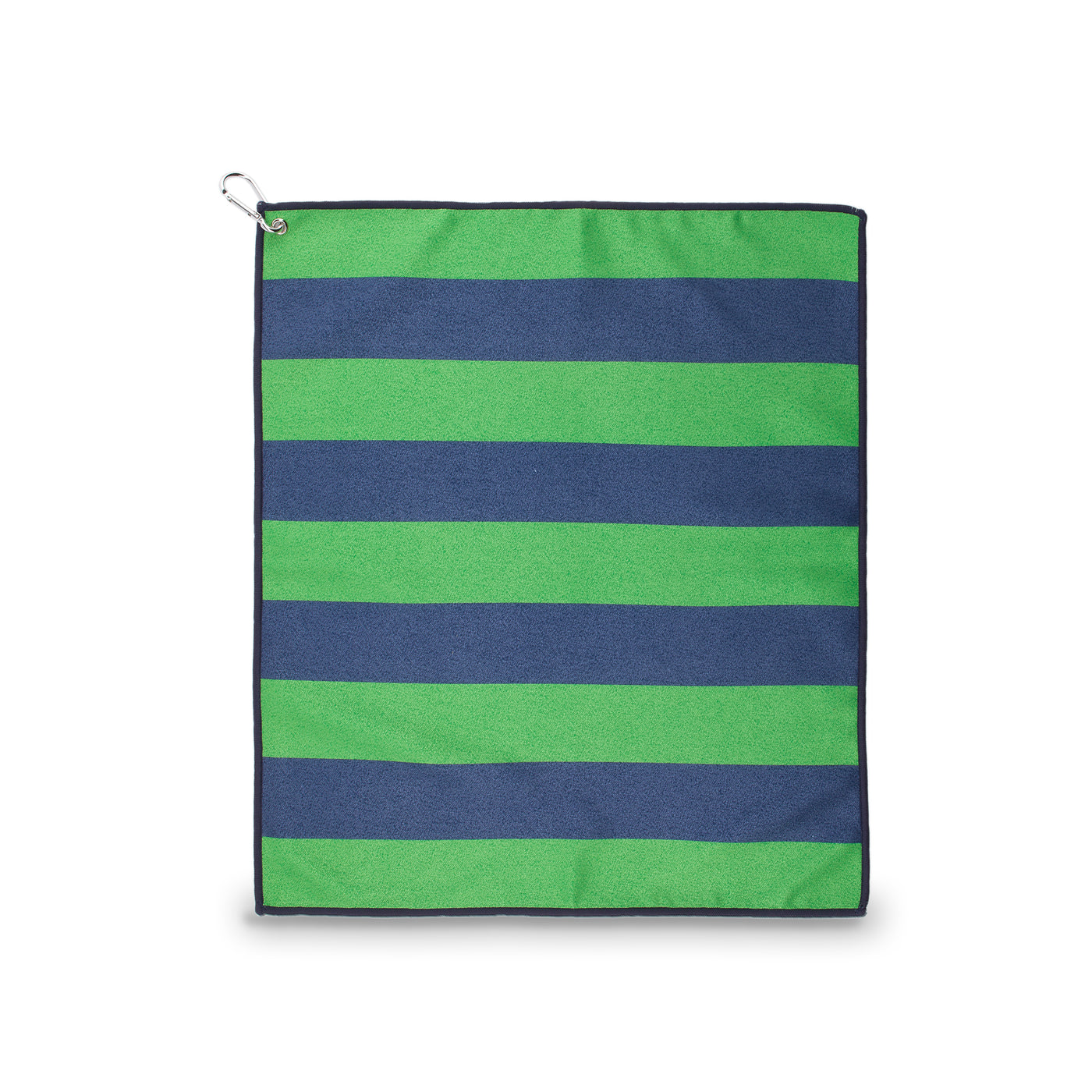 navy and green stripe towel