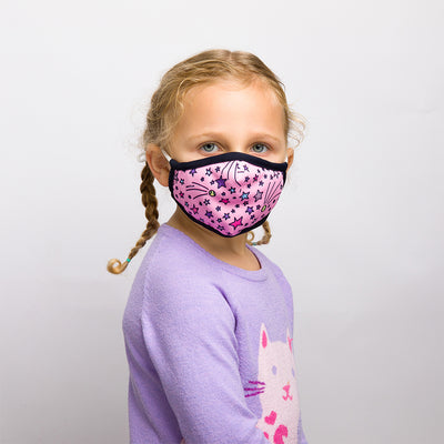 light pink shooting star pattern kids face mask