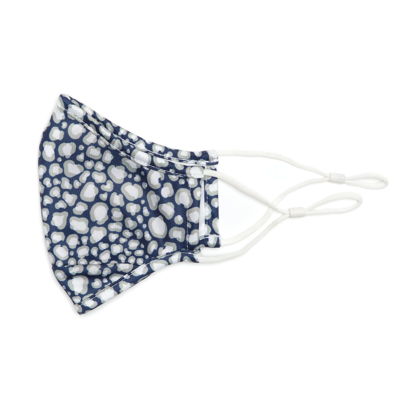 navy and grey leopard pattern face mask