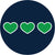 Navy Green Hearts