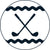 Navy Scalloped Crossed Clubs