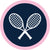 Navy White Pink Crossed Racquets / Extra Small