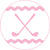 Pink Scalloped Crossed Clubs
